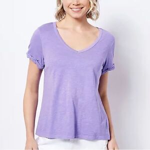 Candace Cameron Bure The Sunkissed Garment Dyed Linen Blend Tee